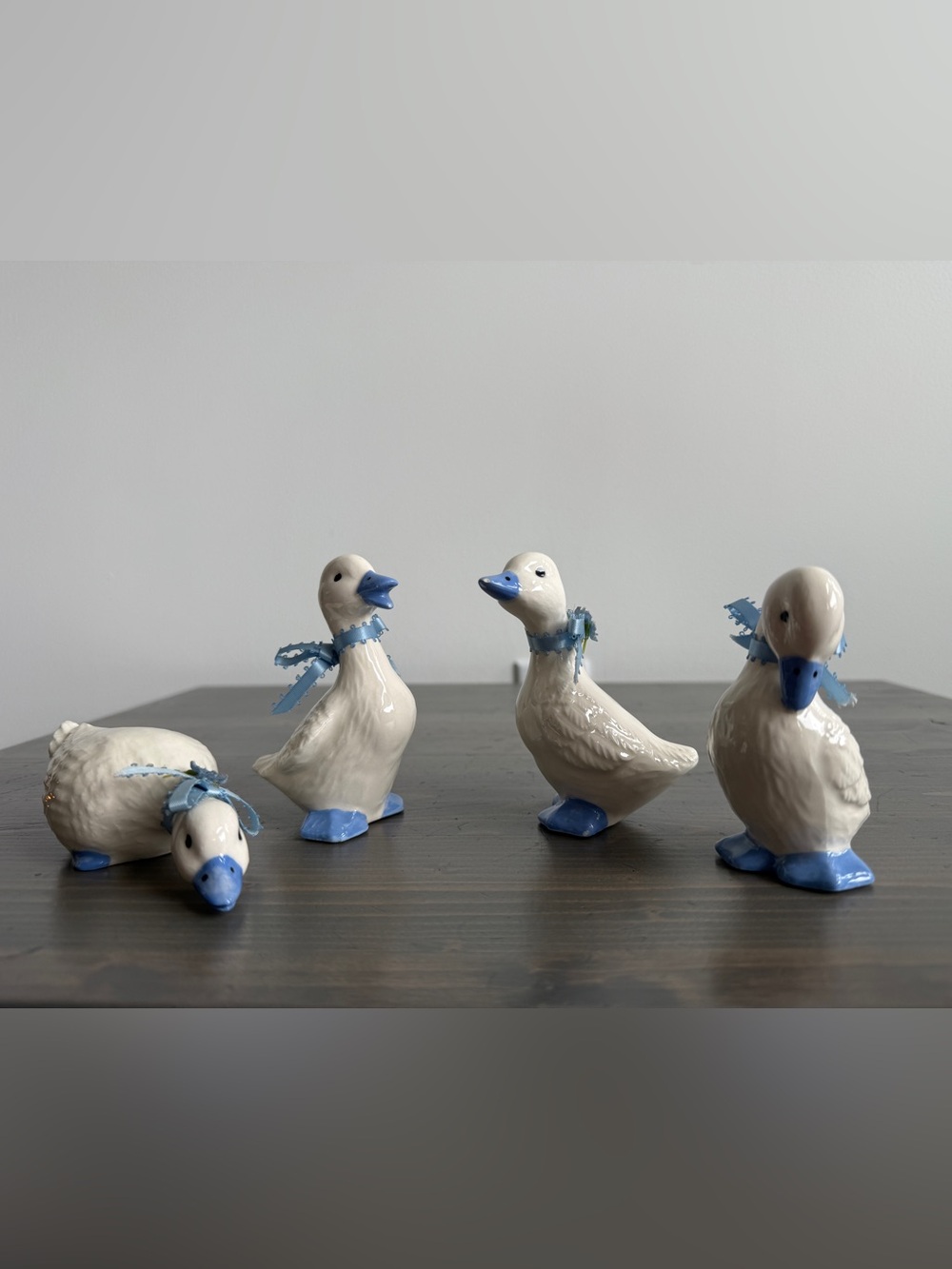 4 x vintage ceramic perkin duck figurines